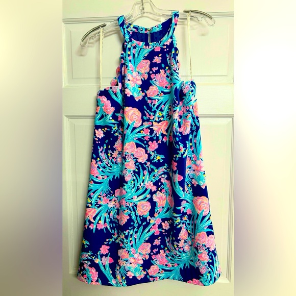 Lilly Pulitzer Dresses & Skirts - Lily Pulitzer Floral Dress in Blue‎ and Pink S